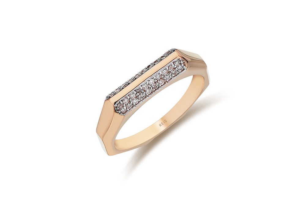 Pırlanta sıralı erkek yüzüğü, 0,16 ct