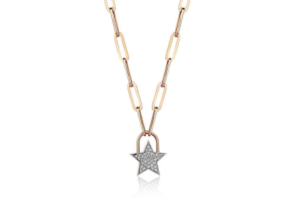 Yıldız uçlu zincir kolye, 0,32 ct