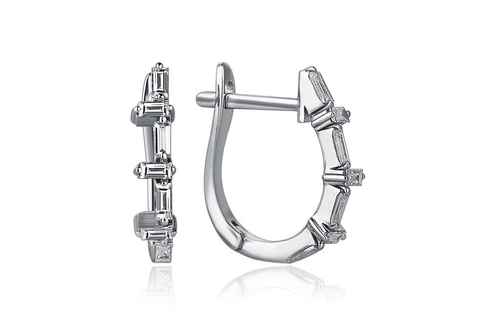 Baget pırlanta halka küpe, 0,34 ct